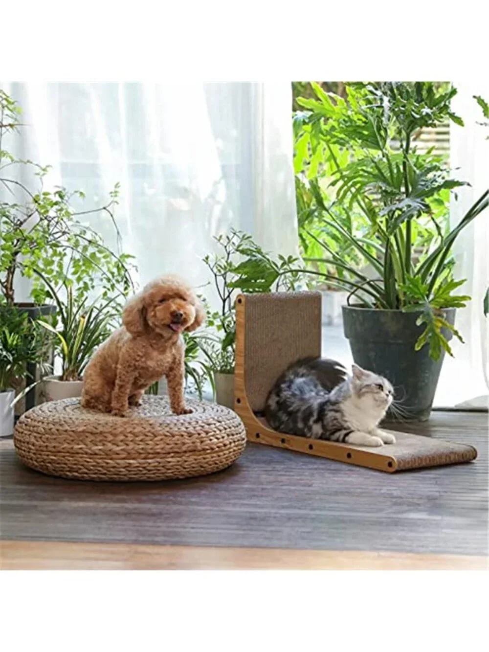 Cat Scratcher, 26.8 Inch L Shape Cat Scratch Pad Wall Mounted, Cat